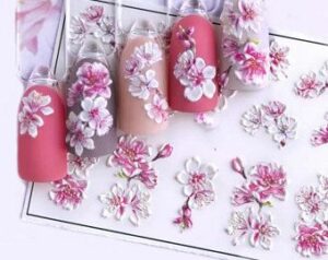 nail art fleurs 3D
