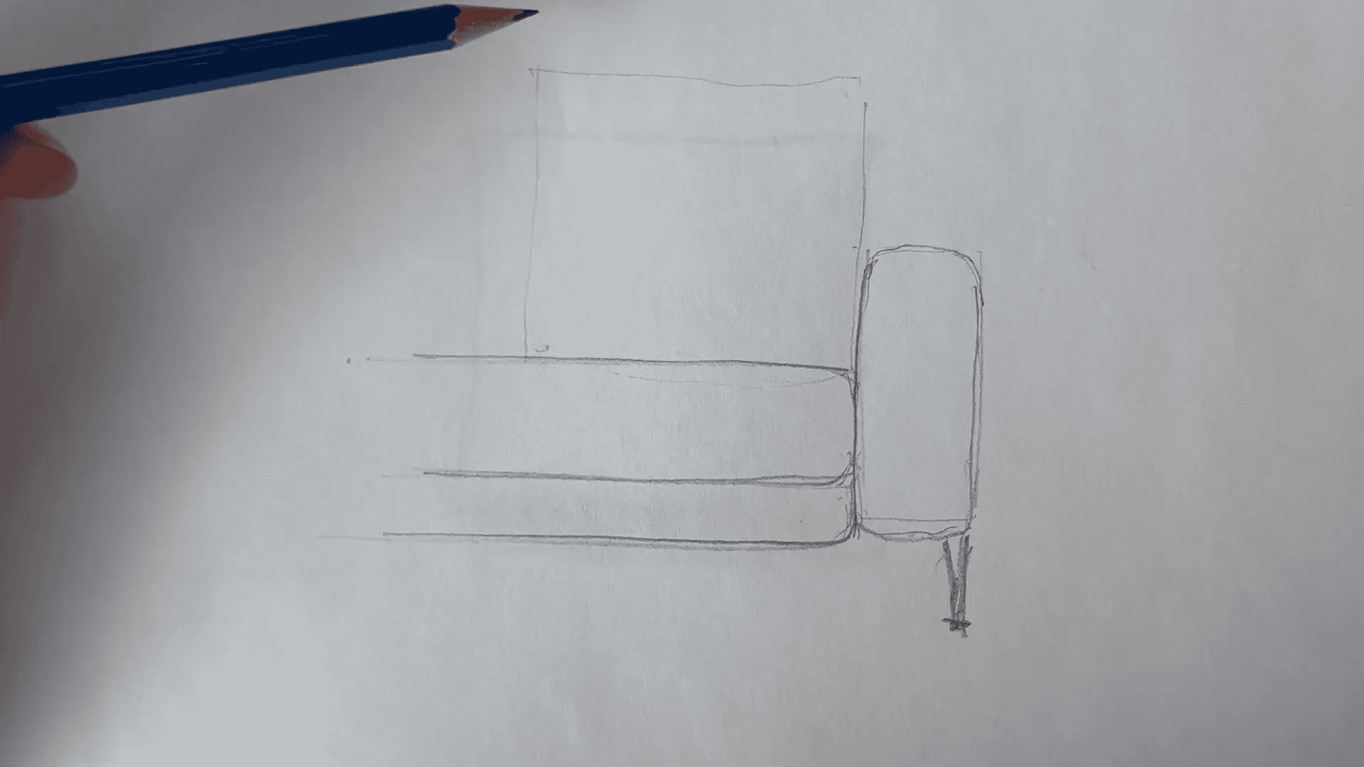 Croquis des trois coussins