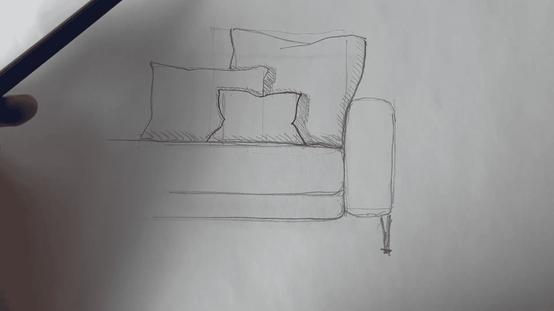 Croquis finalisé des coussins