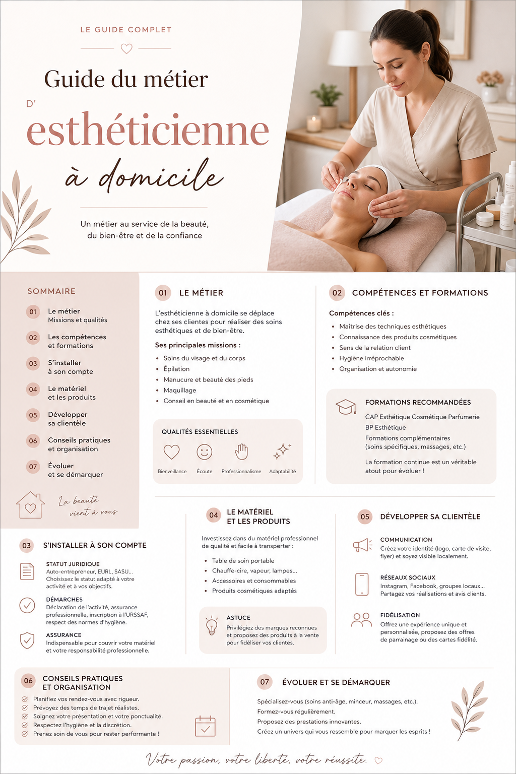 Guide du métier d'esheticienne à domicile