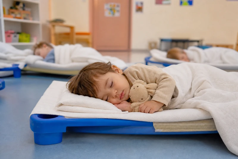 Enfant en mode sieste creche