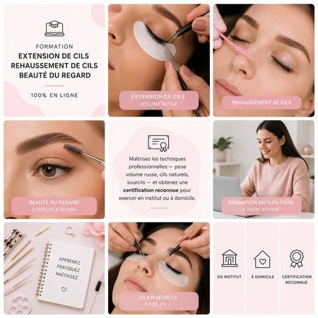Formation extension cils beaute regard