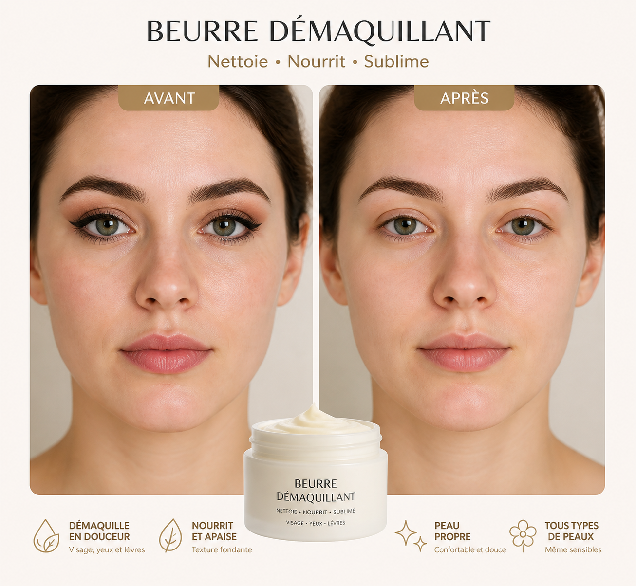 avant/après client beurre démaquillant