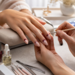 Create a high end editorial beauty photograph for a professional nail art