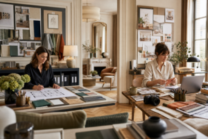 Create a polished editorial style image about the career choice between being a