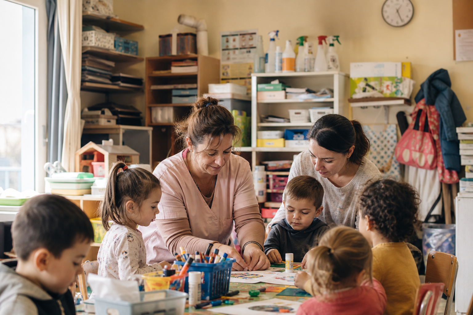 Créer une illustration éditoriale réaliste et sensible dans une école