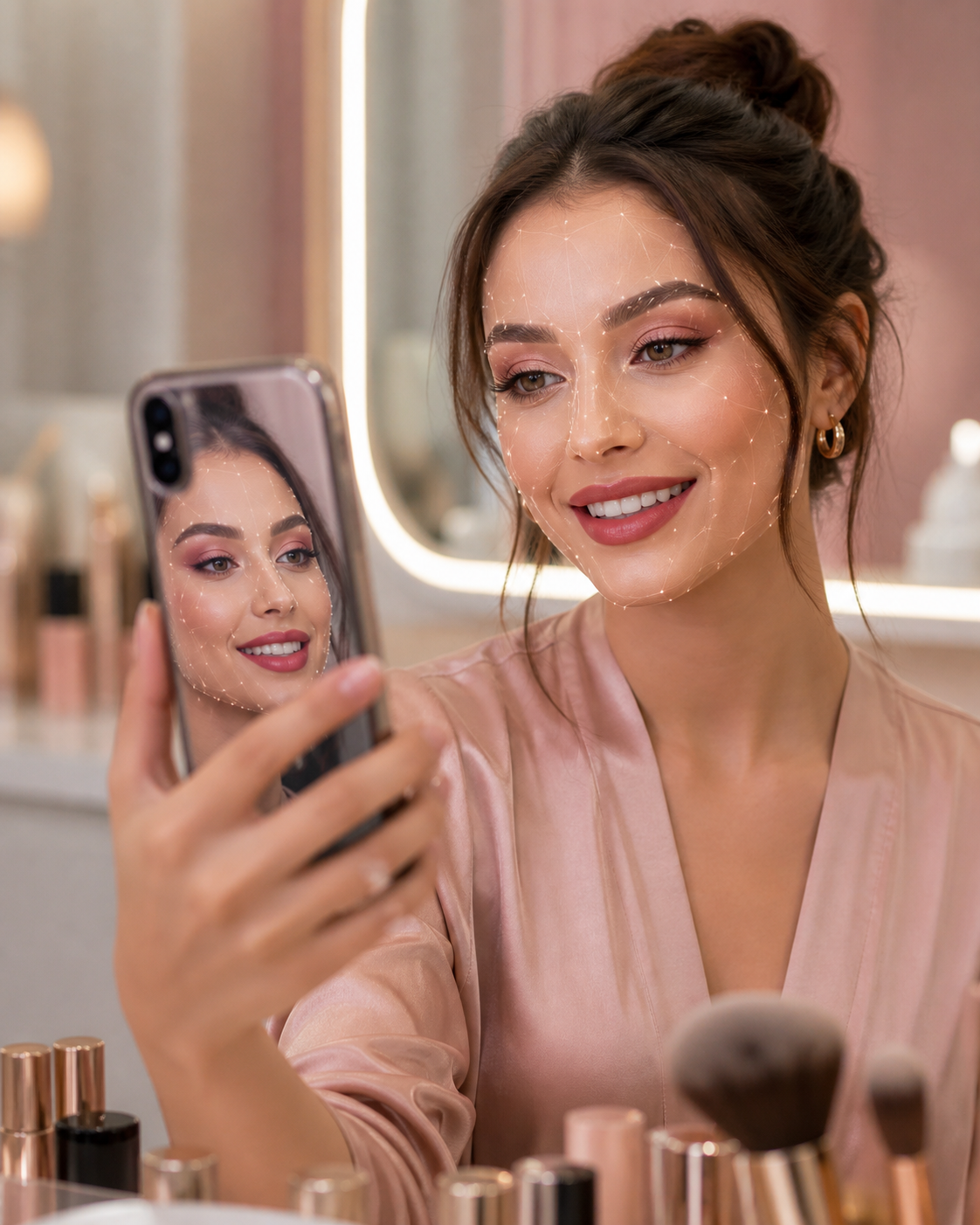 Créer une image éditoriale haut de gamme représentant une jeune femme utilisant