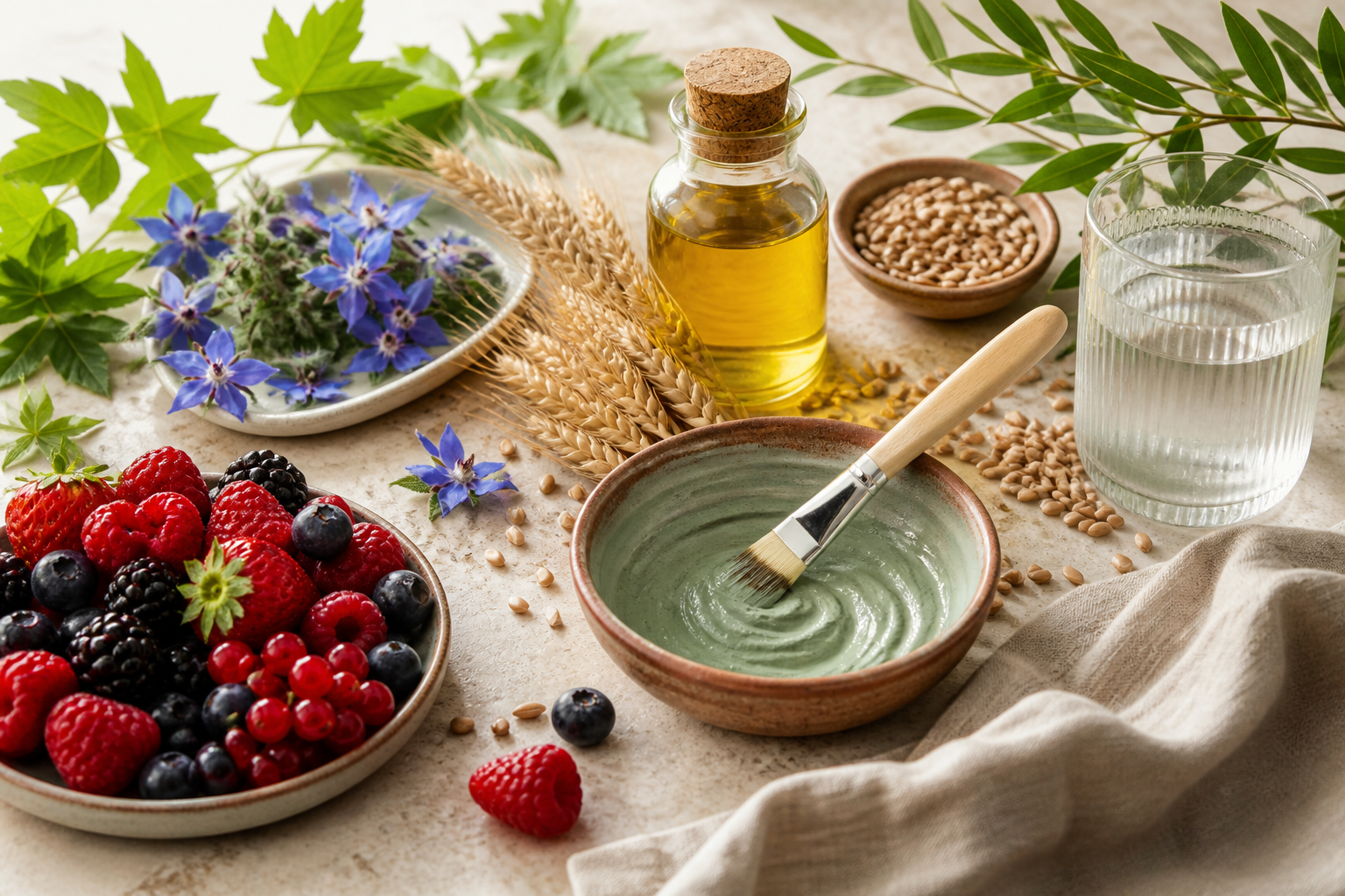 Créez une image éditoriale élégante sur le thème de la beauté naturelle et des