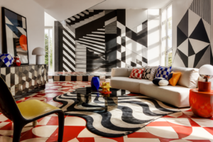 Créez une scène éditoriale de décoration intérieure contemporaine inspirée de