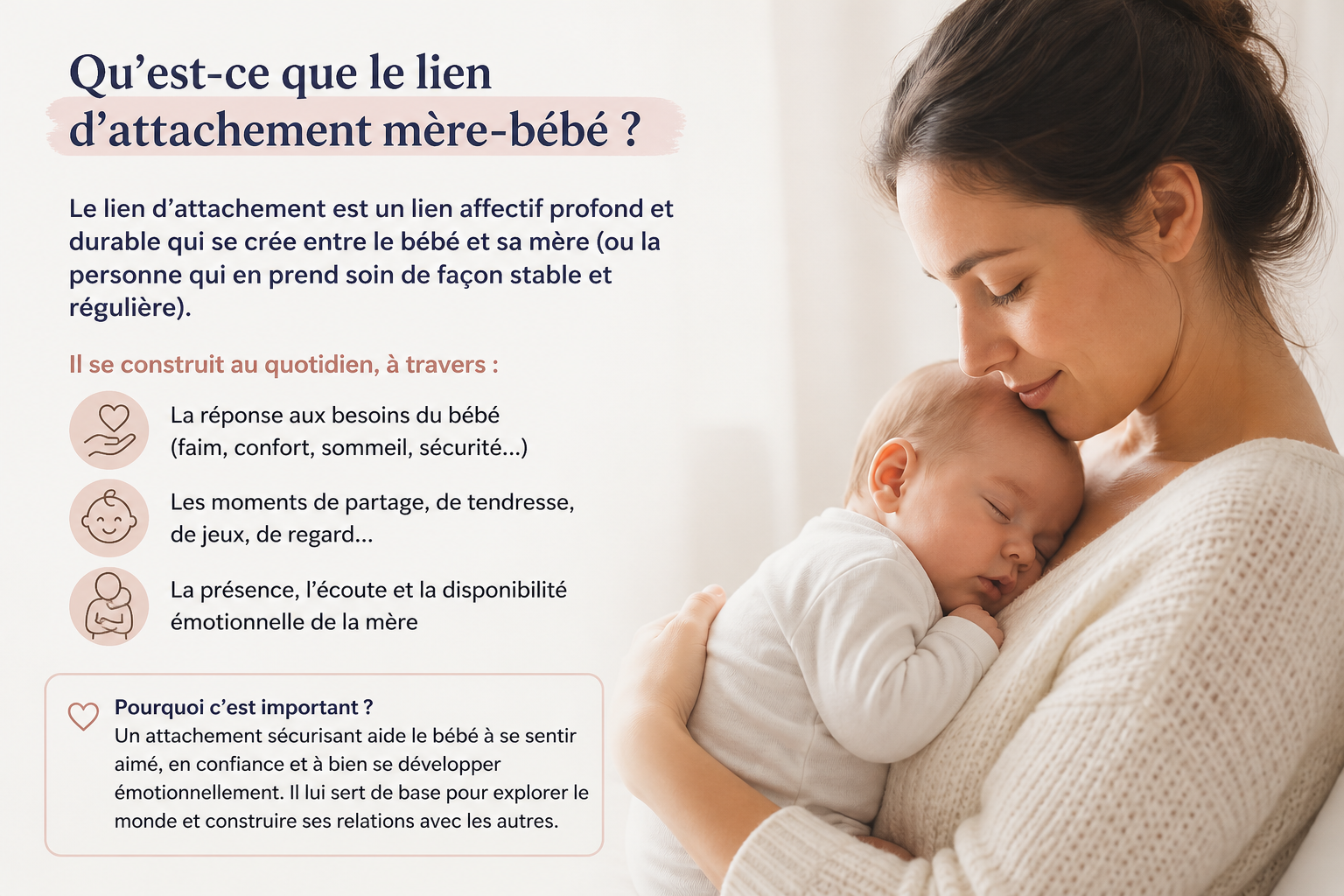 Qu'est-ce que le lien d'attachement mère-bébé ?